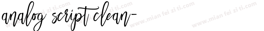 analog script clean字体转换